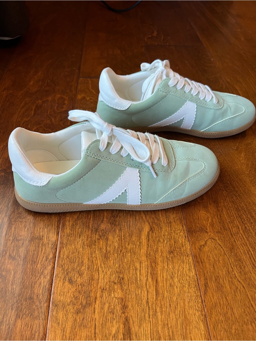 MIA Mint Green and White Low-Profile Sneakers